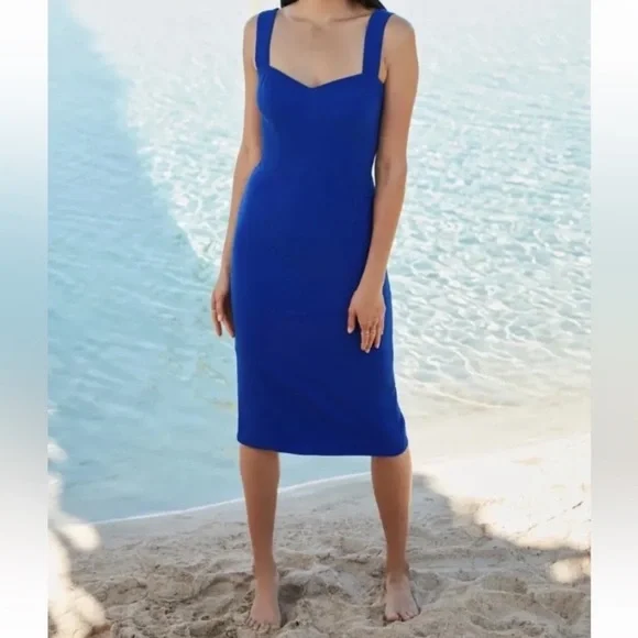dress the population electric blue Elle Dress XL / MIDNIGHT BLUE B